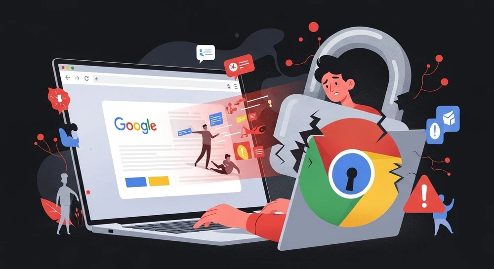 Hàng triệu người dùng trình duyệt Google Chrome đang gặp rủi ro. Ảnh minh họa