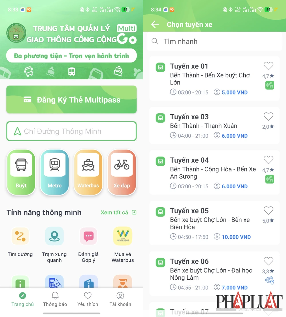 Thông tin lộ trình, các trạm, giá vé… được công khai chi tiết và rõ ràng. Ảnh: MINH HOÀNG