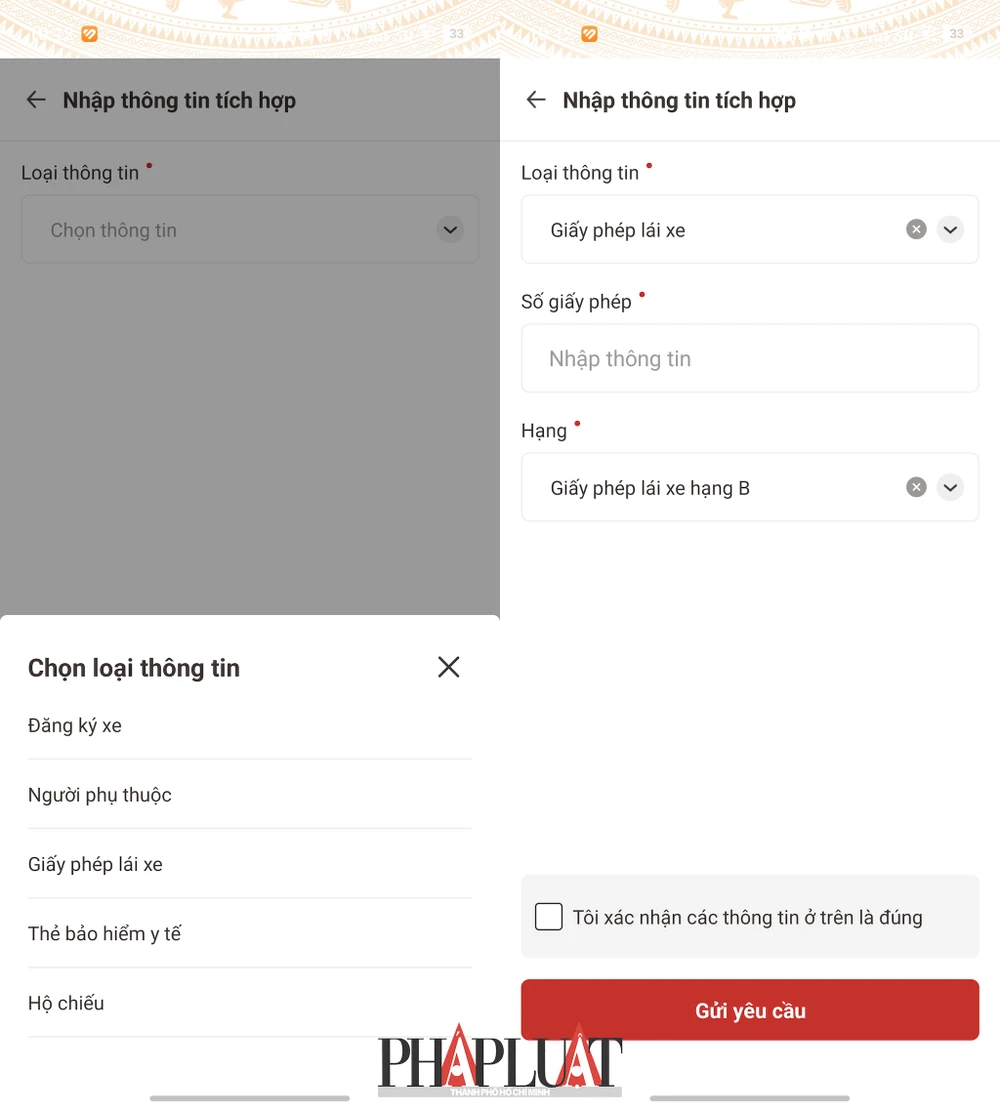 Tích hợp GPLX mới trên ứng dụng VNeID. Ảnh: MINH HOÀNG