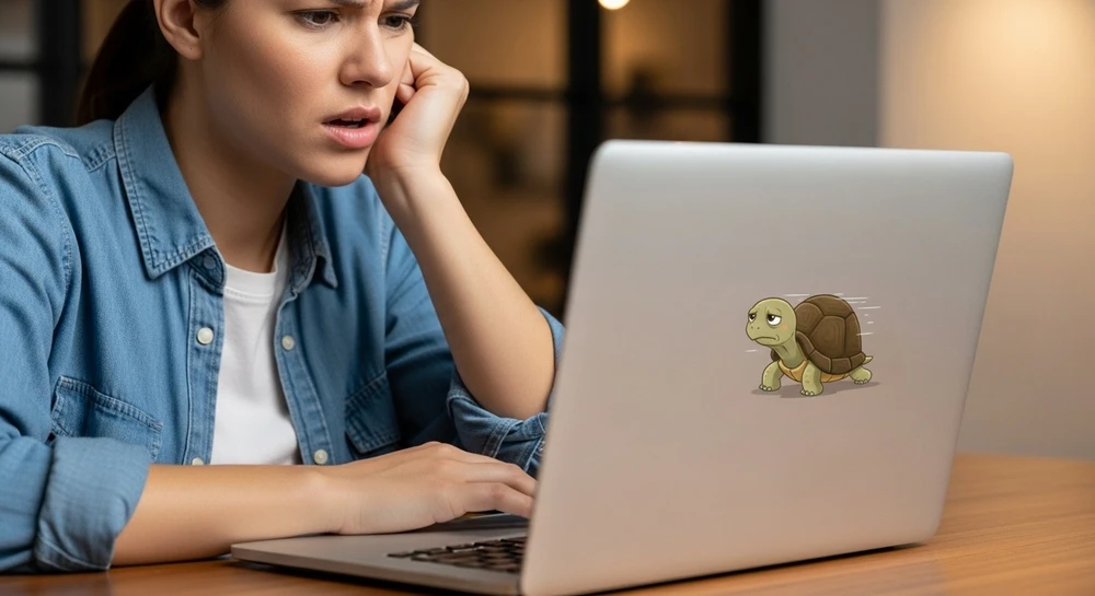 Khởi động chậm, hiệu năng suy giảm là một trong những dấu hiệu cho thấy đã đến lúc bạn nên mua laptop mới. Ảnh: AI