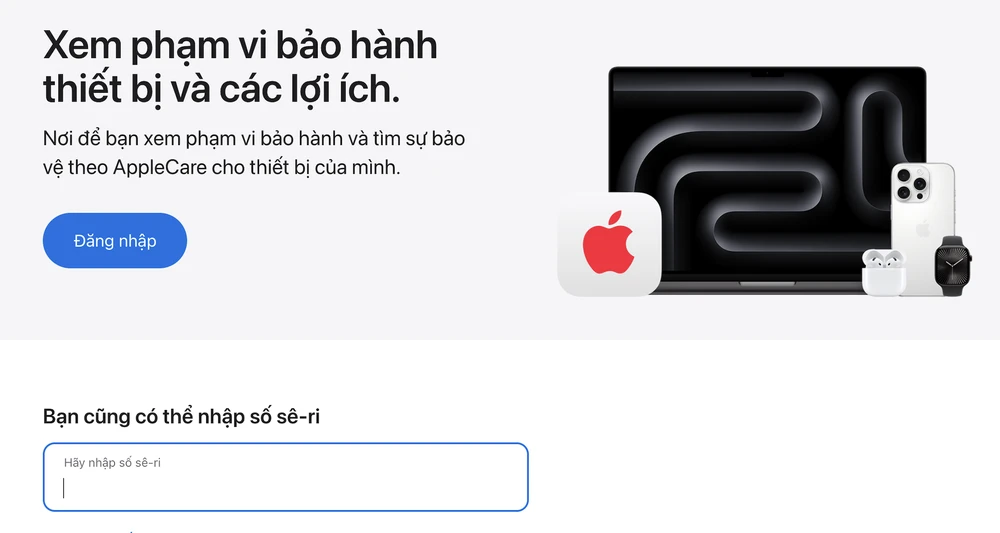 Kiểm tra thông tin thiết bị thông qua số sê-ri. Ảnh: TIỂU MINH