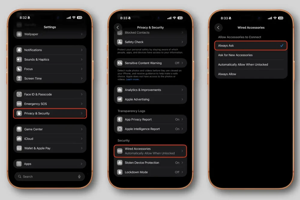 Tùy chọn mới trên iOS 26 giúp bảo mật iPhone tốt hơn. Ảnh: MacRumors