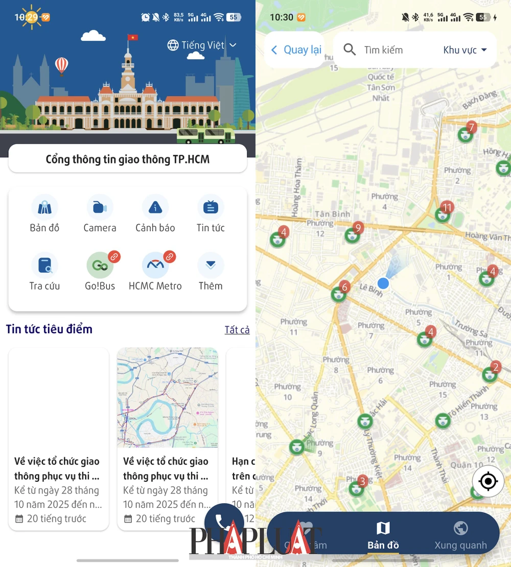Người dùng có thể cài đặt ứng dụng TTGT TP.HCM thông qua Google Play hoặc App Store. Ảnh: MINH HOÀNG