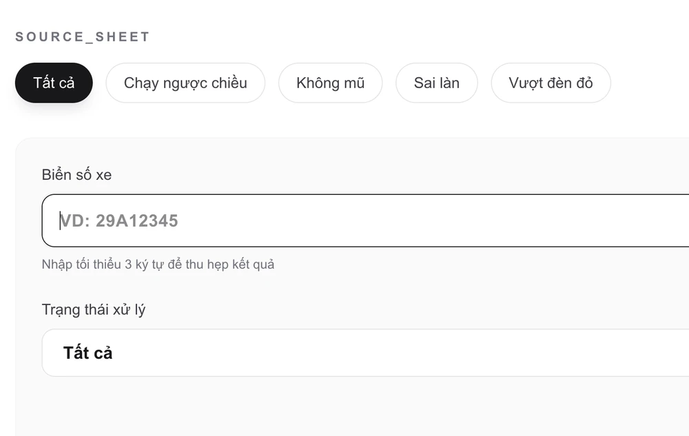 Nhập biển số xe cần tra cứu phạt nguội. Ảnh: MINH HOÀNG