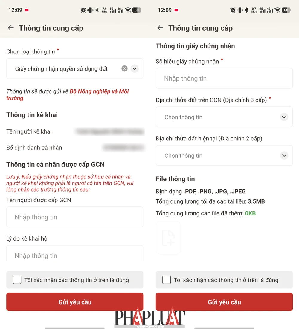 Cách thêm giấy chứng nhận quyền sử dụng đất vào ứng dụng VNeID. Ảnh: MINH HOÀNG