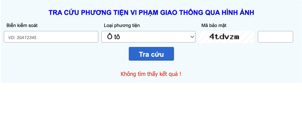 Tra cứu phạt nguội trên website của Cục CSGT. Ảnh: TIỂU MINH