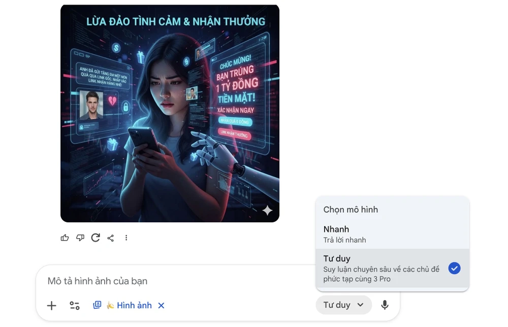Sử dụng Nano Banana Pro trong Gemini. Ảnh: TIỂU MINH