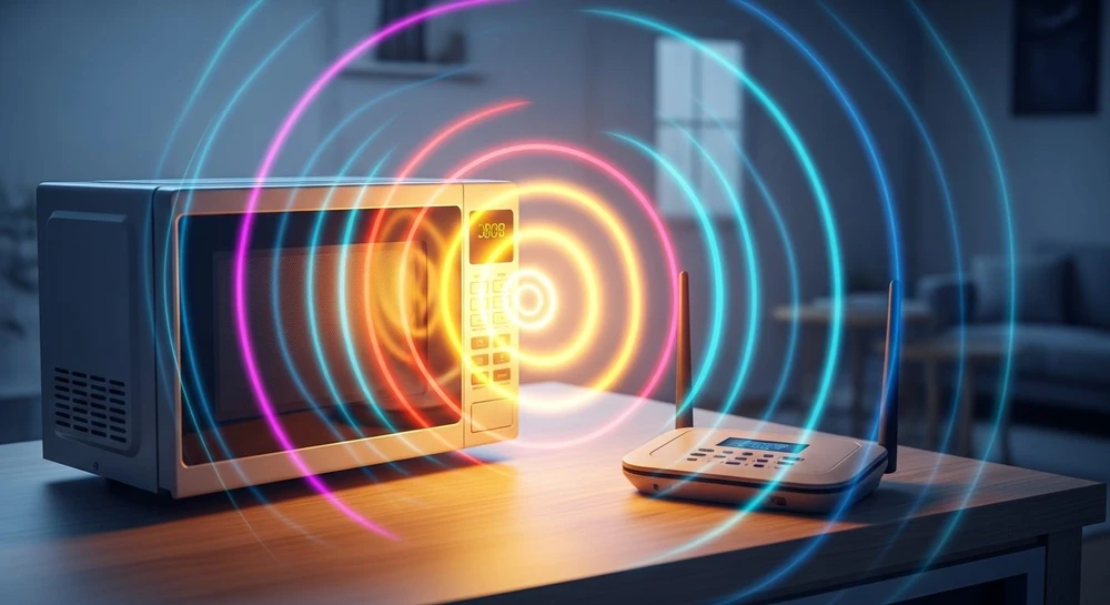 Các thiết bị điện tử trong nhà đều phát ra trường điện từ. Ảnh minh họa: AI