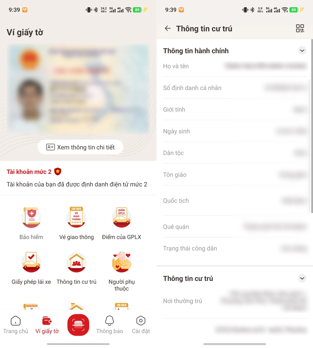 Cách mở thông tin cư trú khi được yêu cầu trên VNeID. Ảnh: MINH HOÀNG