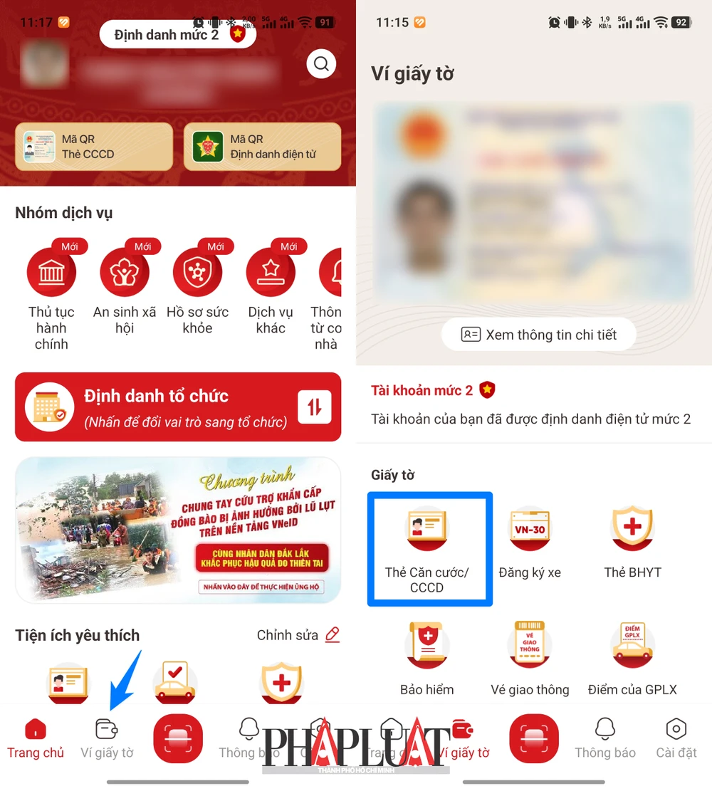 Đăng nhập ứng dụng VNeID trên điện thoại. Ảnh: MINH HOÀNG