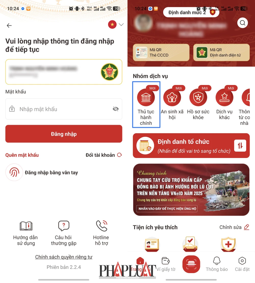 Cài đặt ứng dụng VNeID và định danh mức 2. Ảnh: MINH HOÀNG
