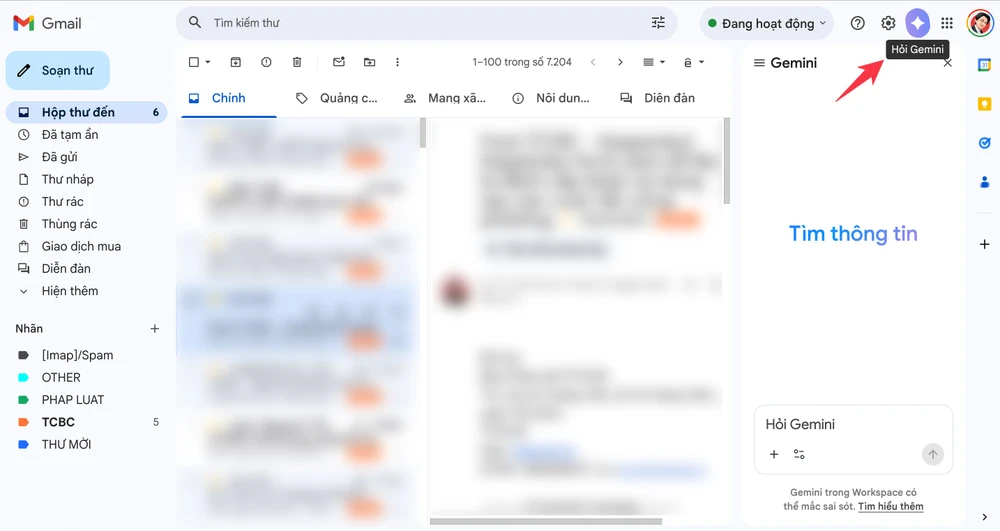 Google bổ sung các tính năng AI, hỗ trợ người dùng xử lý email tốt hơn. Ảnh: TIỂU MINH