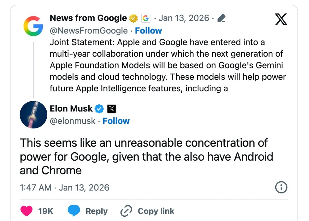 Tin công nghệ 13-1: Elon Musk phản ứng khi Google Gemini hợp tác tích hợp AI lên các sản phẩm của Apple.