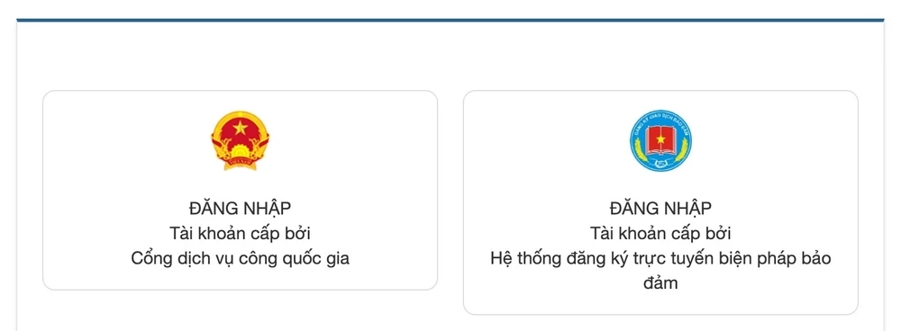 Đăng nhập vào website Cục Đăng ký giao dịch bảo đảm và Bồi thường nhà nước. Ảnh: TIỂU MINH