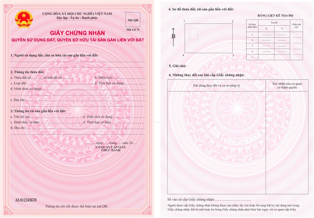 Giấy chứng nhận quyền sử dụng đất, quyền sở hữu tài sản gắn liền với đất.