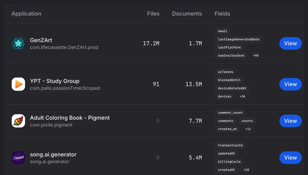 Danh sách 167 ứng dụng iPhone dính lỗ hổng bảo mật. Ảnh chụp màn hình