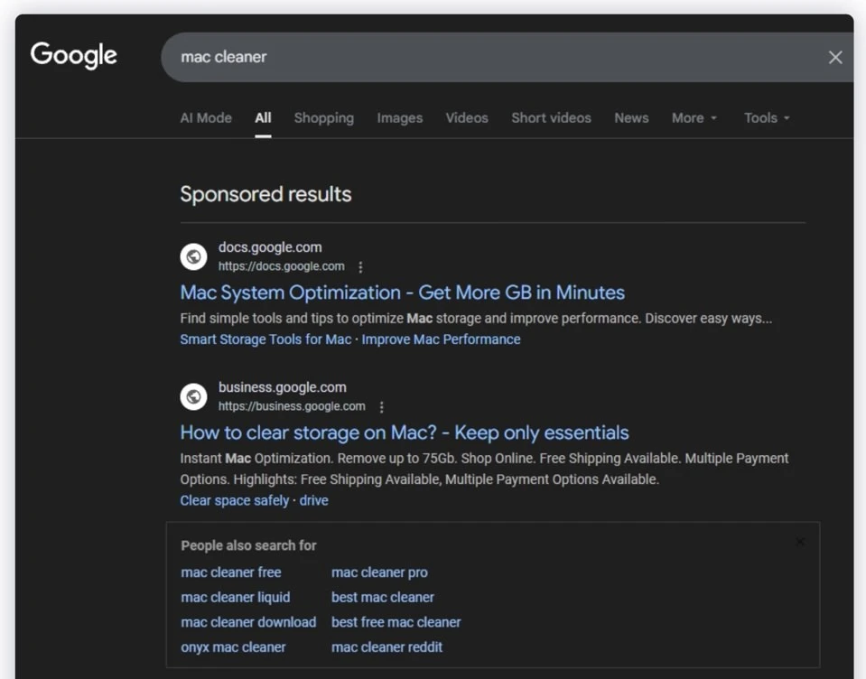 Người dùng không nên tìm kiếm 2 từ khóa này trên Google. Ảnh: MacKeeper