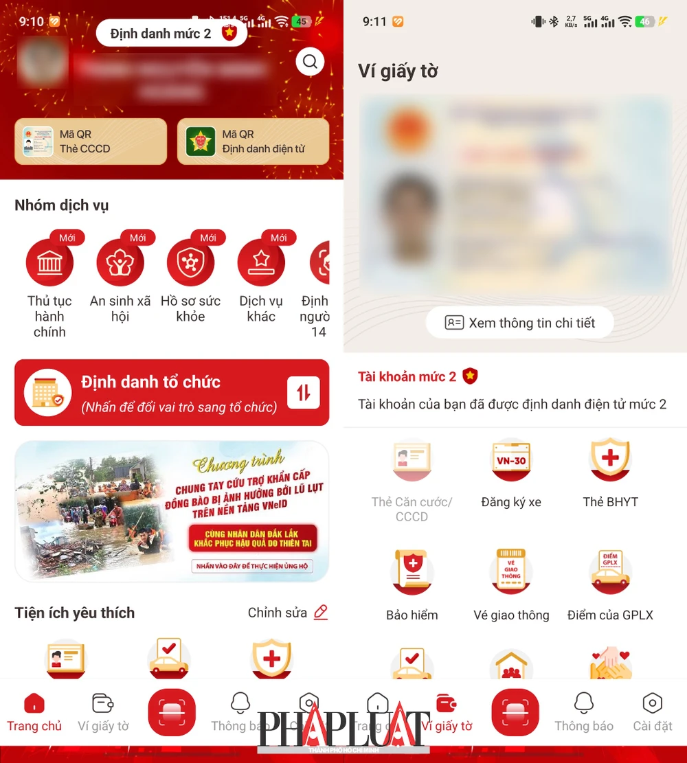 Ứng dụng VNeID 2.2.5 được bổ sung hàng loạt tính năng mới. Ảnh: MINH HOÀNG