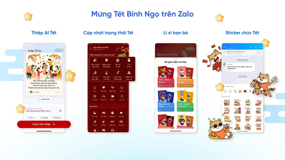 Tạo thiệp tết bằng AI trên Zalo.