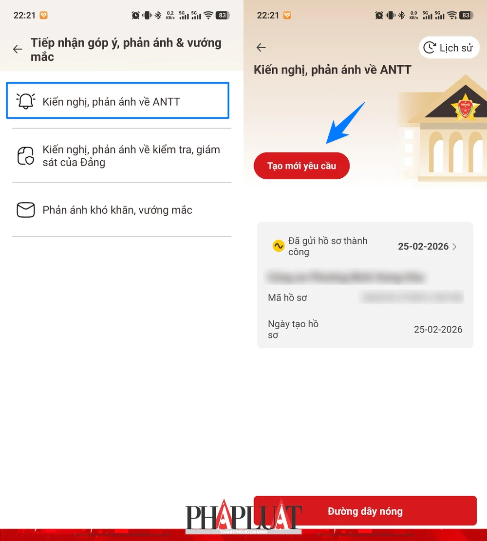 Tạo mới yêu cầu và điền đầy đủ các thông tin cần thiết. Ảnh: TIỂU MINH