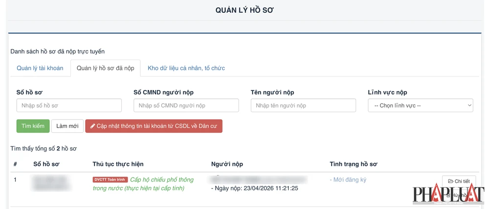 Tra cứu tiến độ xử lý hồ sơ. Ảnh: MINH HOÀNG