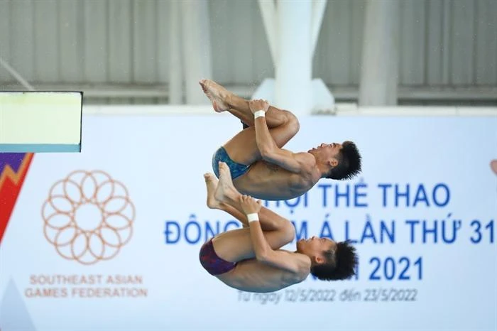 Nhảy cầu là môn thi trao huy chương đầu tiên tại SEA Games 31. ẢNH: MINH CHIẾN