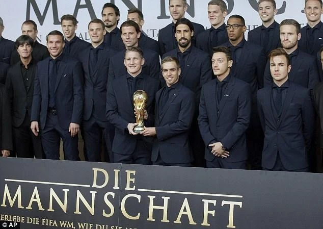 Đội tuyển Đức trong lần vô địch World Cup thứ 4. Ảnh: AP Đội tuyển Đức trong lần vô địch World Cup thứ 4. Ảnh: AP