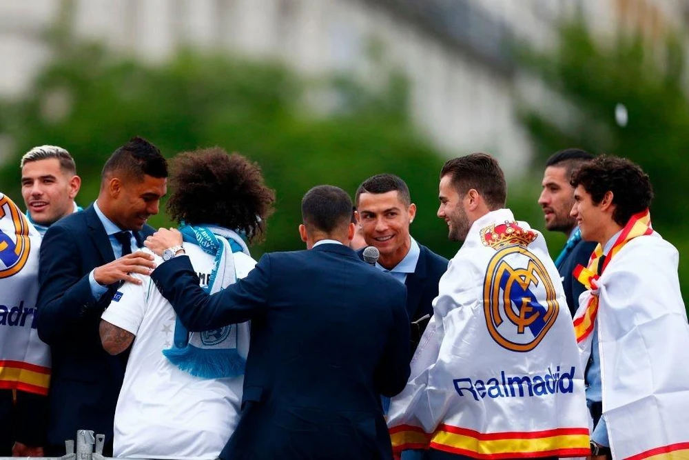 Cesemiro và Ronaldo thời còn khoác áo Real Madrid mùa giải 2018. Ảnh: GETTY