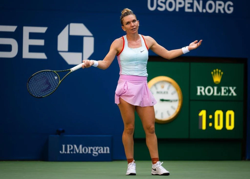 Simona Halep thất vọng sau trận thua tại Mỹ mở rộng. Ảnh: GETTY