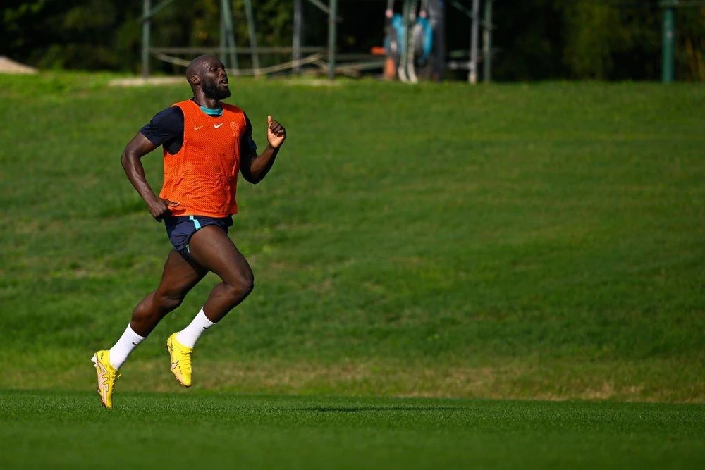 Tiền đạo Bỉ - Lukaku cũng tập luyện tích cực để trở lại sau chấn thương. Ảnh: GETTY