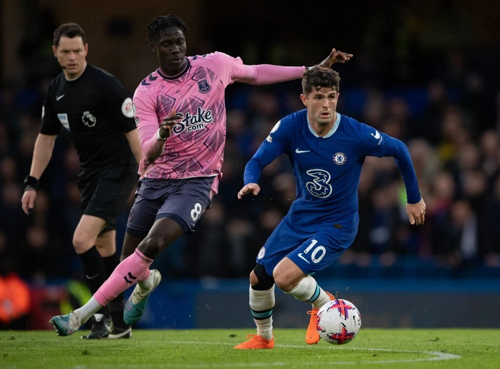 CLB Everton trong trận gặp Chelsea thuộc khuôn khổ Ngoại hạng Anh vào ngày 18-3. Ảnh: GETTY