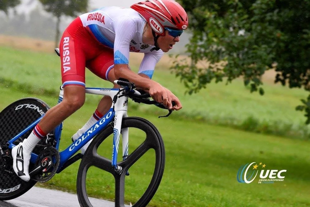 Petr Rikunov có sở trường đua cá nhân tính giờ và chân đèo giỏi. Ảnh: UEC Petr Rikunov có sở trường đua cá nhân tính giờ và chân đèo giỏi. Ảnh: UEC