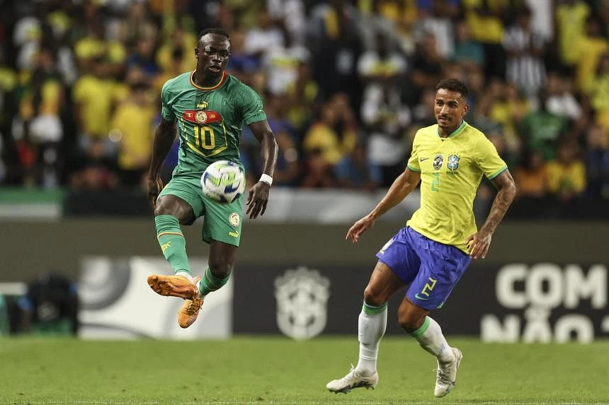 Sadio Mane hai lần chọc thủng lưới tuyển Brazil. Ảnh: GETTY