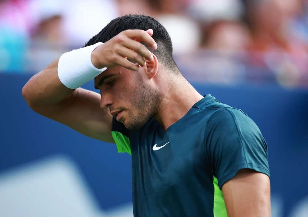 Tay vợt số 1 thế giới thở phào sau chiến thắng vòng hai Canada Open. Ảnh: GETTY