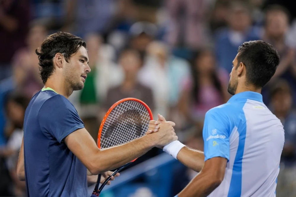 Taylor Fritz chưa một lần đánh bại được Djokovic sau sáu lần chạm trán. Ảnh: GETTY