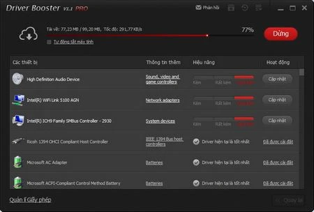 Tự động nâng cấp driver để tăng tốc máy tính với phần mềm chuyên nghiệp ảnh 7 Tự động nâng cấp driver để tăng tốc máy tính với phần mềm chuyên nghiệp ảnh 7