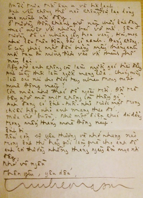 Bức thư tình tuyệt hay Trịnh Công Sơn gửi người yêu 16 tuổi ảnh 3