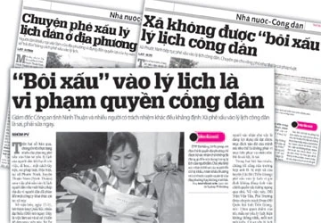 “Không có cơ sở pháp lý để phê xấu lý lịch” ảnh 2 “Không có cơ sở pháp lý để phê xấu lý lịch” ảnh 2