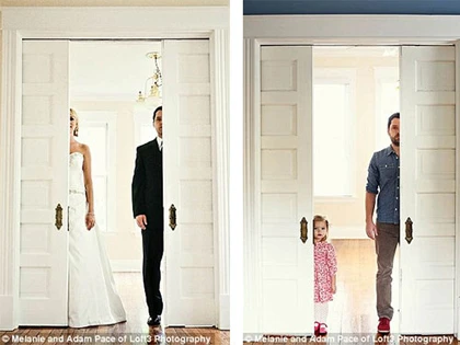 Xúc động cha tái hiện ảnh cưới cùng con gái nhỏ ảnh 1