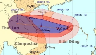 Bão giật cấp 14, áp sát Hoàng Sa ảnh 1
