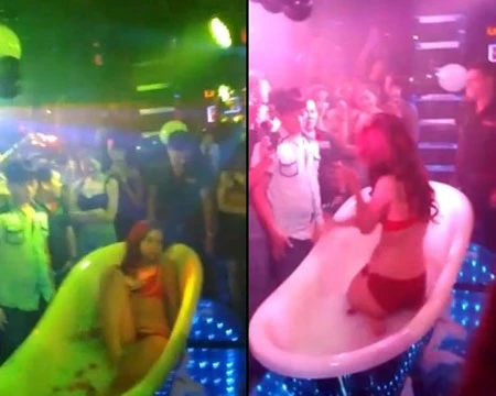 Màn tắm sữa khêu gợi trong bar ở Hà Nội gây xôn xao ảnh 2