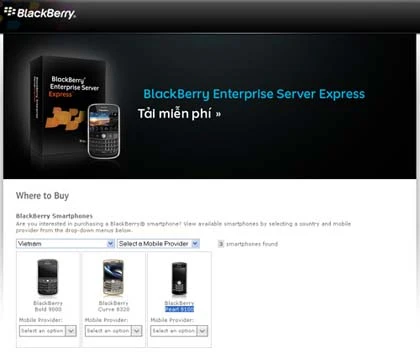 Trang web BlackBerry có tiếng Việt ảnh 1 Trang web BlackBerry có tiếng Việt ảnh 1