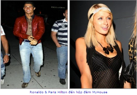 Ronaldo tình tứ với "quả bom sex" Paris Hilton ảnh 1 Ronaldo tình tứ với "quả bom sex" Paris Hilton ảnh 1