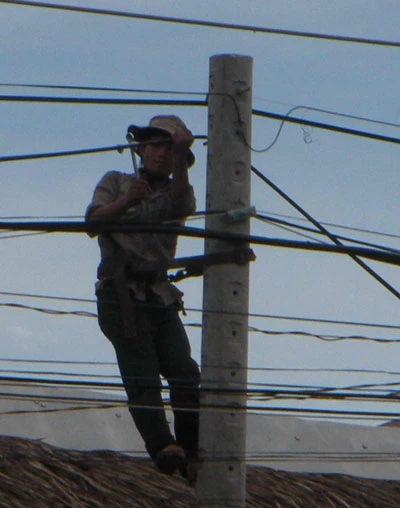 Kẹt quốc lộ vì xem “múa” trên… dây điện ảnh 1