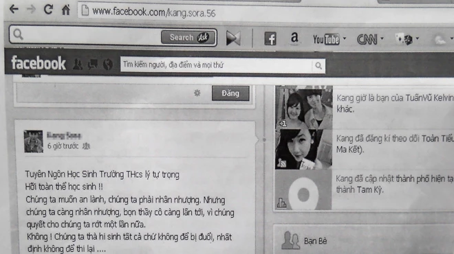 Bị đuổi học vì thóa mạ thầy cô trên Facebook ảnh 1