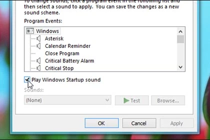 Cách bật/ tắt âm thanh khởi động trong Windows 8 ảnh 1 Cách bật/ tắt âm thanh khởi động trong Windows 8 ảnh 1