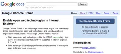 Cài đặt Google Chrome Frame cho Internet Explorer