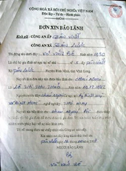 Một nhân viên ấp đã ký thay người chết trong giấy bảo lãnh.