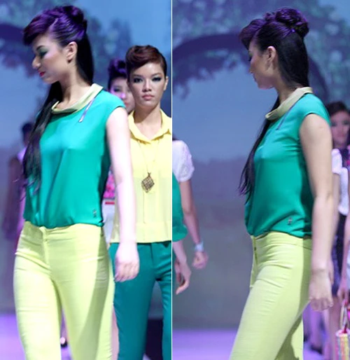 Huyền Trang chơi trội thả rông ngực để catwalk ảnh 3