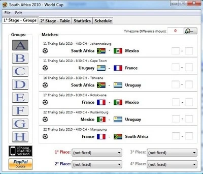 Theo dõi lịch thi đấu và tự động cập nhật kết quả World Cup 2010 ảnh 3 Theo dõi lịch thi đấu và tự động cập nhật kết quả World Cup 2010 ảnh 3